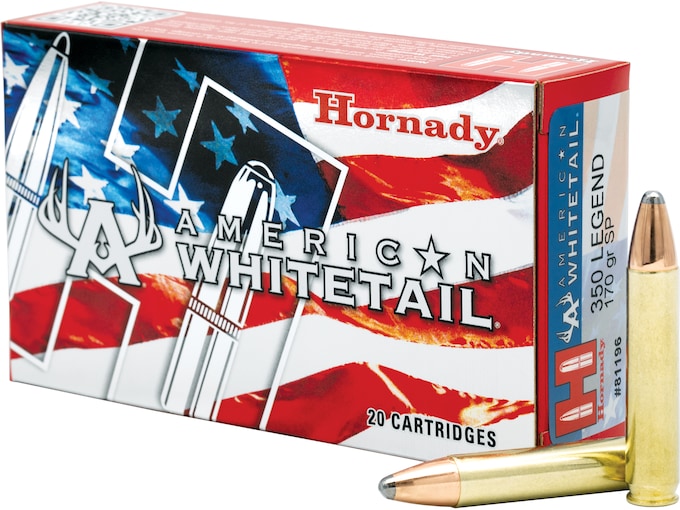Hornady American Whitetail 350 Legend Ammo 170 Grain Hornady Interlock Jacketed Soft Point 300rounds Hornady American Whitetail 350 Legend Ammo 170 Grain Hornady Interlock Jacketed Soft Point 300rounds - Ammunition - P80 Kit