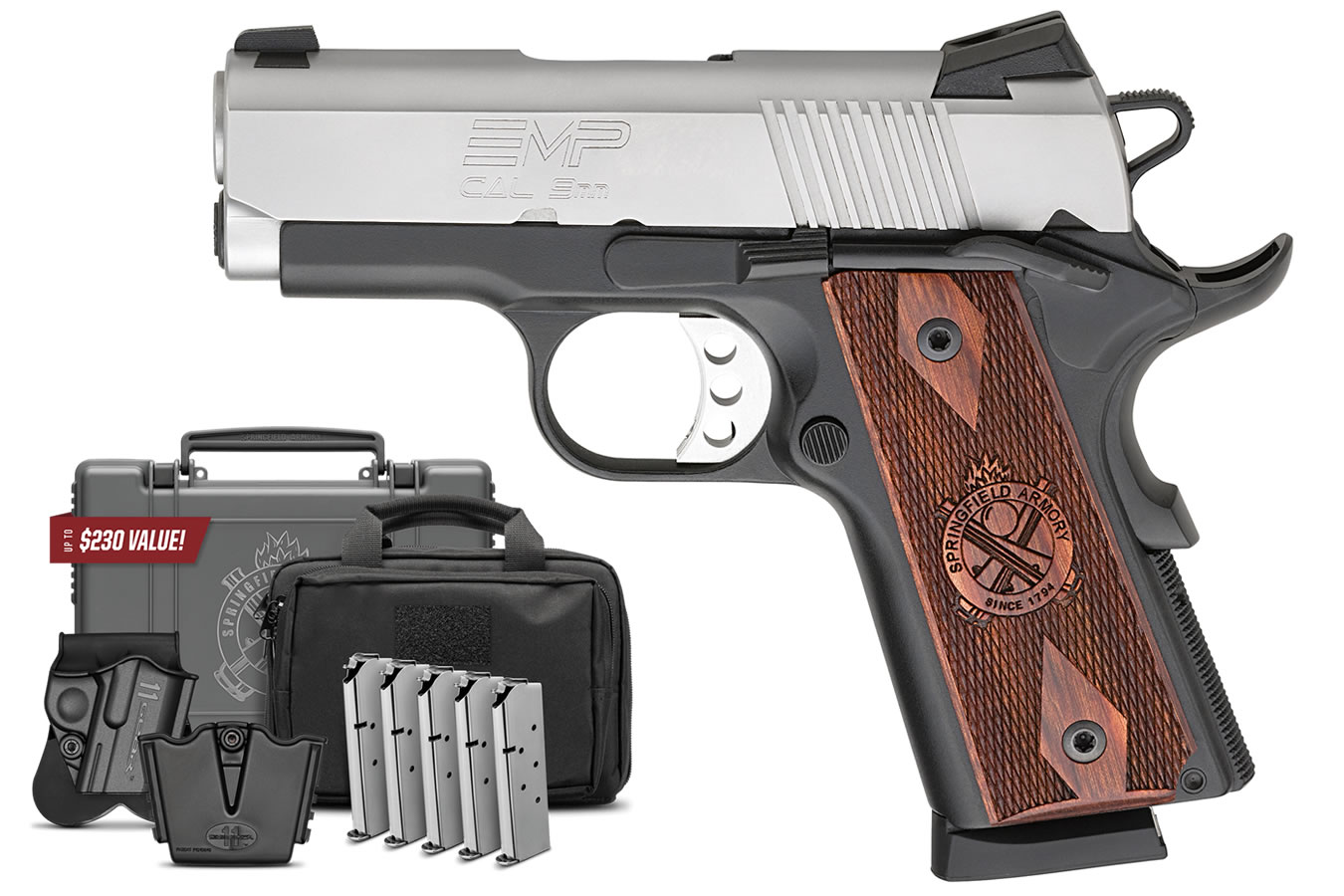 Springfield 1911 EMP 9mm Bi-Tone Pistol with Instant Gear Up Package Springfield 1911 EMP 9mm Bi-Tone Pistol with Instant Gear Up Package - Pistols - P80 Kit