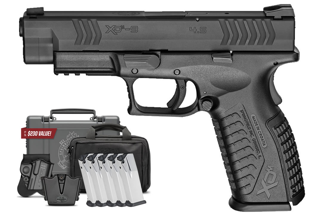 Springfield XDM 9mm 4.5 Full-Size Instant Gear Up Package with 5 Mags, Range Bag, Holster, M Springfield XDM 9mm 4.5 Full-Size Instant Gear Up Package with 5 Mags, Range Bag, Holster, M - Firearms - P80 Kit