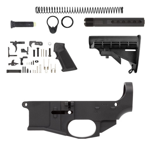 Premium Fire/Safe Marked Billet 80% Lower Assembly Premium Fire/Safe Marked Billet 80% Lower Assembly - Parts - P80 Kit